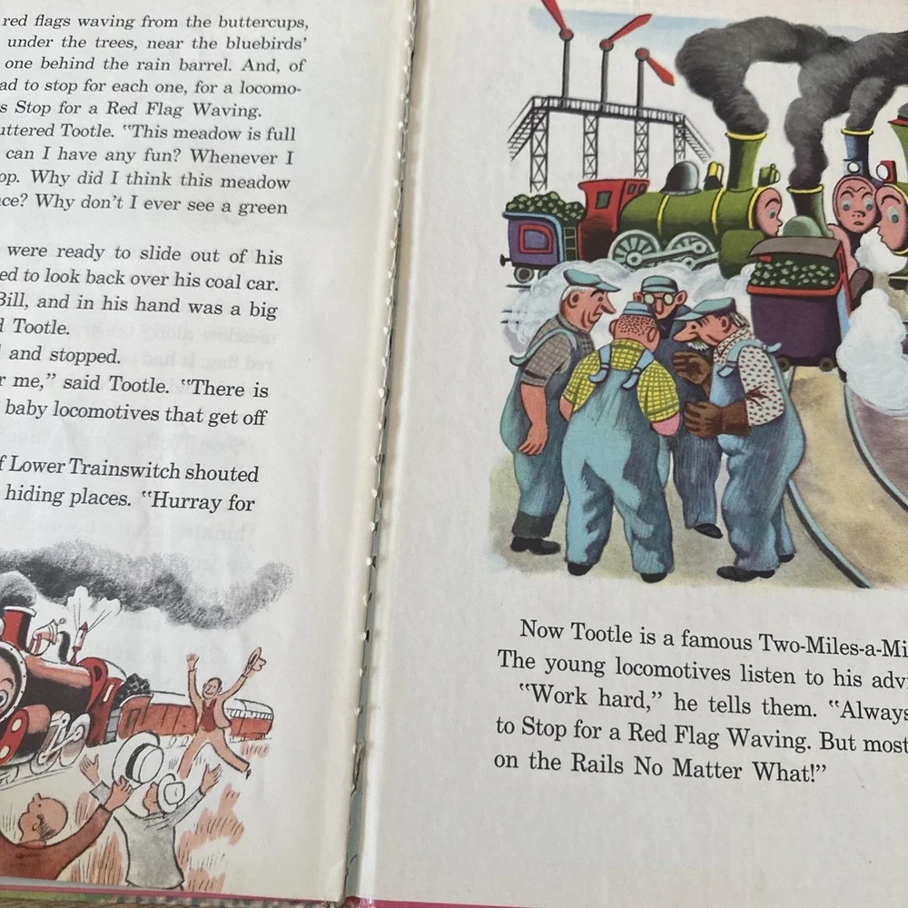Vintage 1945 Golden Book TOOTLE train wt RARE Large 1st edition Acceptable-